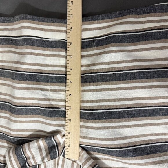 Ann Taylor Shorts Women's 14 Linen Blend Devin City Shorts Straight Fit Striped - Picture 11 of 12